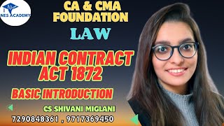 Indian Contract Act 1872  Basic Introduction  Business Laws CS Shivani miglani [upl. by Anael]