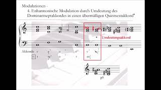 4 Enharmonische Modulation durch Umdeutung des D7 in einen übermäßigen Quintsextakkord [upl. by Allicserp]