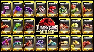 ALL MAX LEVEL 40 DINOSAURS JURASSIC PARK BUILDER [upl. by Piegari]