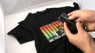 DJ Disco Flash LED DJ Music Activated Equalizer EL Tshirt [upl. by Nosna712]