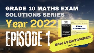 Episode 01 2022 Grade 10 LSSCE Mathematics Exam Solution png papuanewguinea pnglatest [upl. by Chretien]