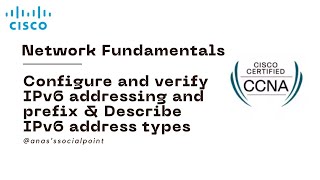 CCNA  FULL COURSE  PART 09  NETWORK FUNDAMENTALS  IPV6 ADDRESSINGPREFIX amp TYPES PRACTICAL 02 [upl. by Adnwahsor565]