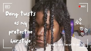 minimed twists on my natural hair for the summer 😮‍💨🥵  natural hair [upl. by Shaddock413]