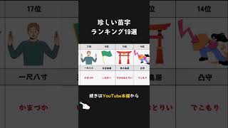 【19選】珍しい苗字ランキング shorts [upl. by Shurlock]