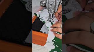 Embroidery Neckline patch stitching tutorial trendingtiktok instagramytshortsshortsar designer [upl. by Erna367]