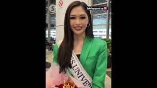 Malaysia’s beauty queen Sandra Lim comes home grateful for crowd support at KLIA [upl. by Ahserb]