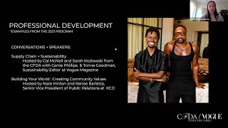 2022 CFDAVogue Fashion Fund Designer Information Session [upl. by Sivam]