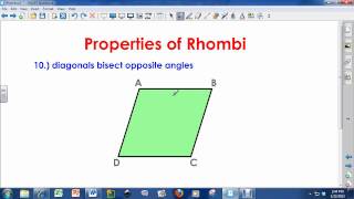 Properties of Rhombi Rhombus [upl. by Namia592]