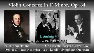 Mendelssohn Violin Concerto de Vito amp Sargent 1951 メンデルスゾーン ヴァイオリン協奏曲 デ・ヴィート [upl. by Ahsaek]