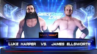 WWE 2K18 Luke Harper VS James Ellsworth Requested 1 VS 1 Match [upl. by Featherstone]