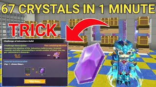 Blockman go Skyblock  67 Crystal in 1 Minutes TRICK Task Adventure Guild [upl. by Okihcim336]