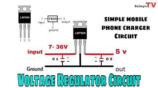 How to make VOLTAGE REGULATOR using 7805 ic  7v  3v INPUT 5v outpot [upl. by Toy]