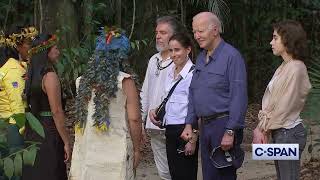 Biden tours Museu da Amazônia to see portion of Amazon rainforest Brazil 11172024 [upl. by Acila169]