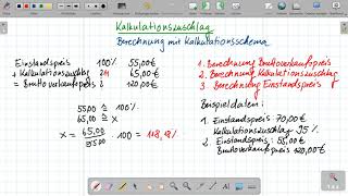 2 Kalkulationszuschlag mit Kalkulationsschema [upl. by Schiff499]