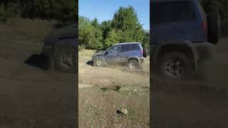 Nissan Terrano 2 off road huge water splash [upl. by Nuahs]