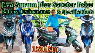 Jiva Aurum Plus Electric Scooter Review Battery Price amp Mileage Performance [upl. by Relyat]