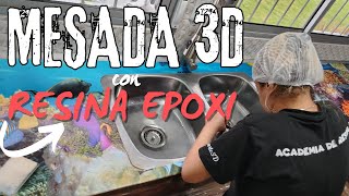 MESADA 3D CON RESINA EPOXI  APLICACIÓN DE VINILO Y RESINA EPOXI [upl. by Ruckman543]