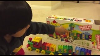 Kid playing with toys Lego Duplo Number Train [upl. by Llener649]