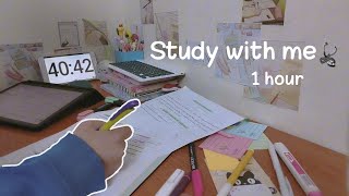 study with me for an extra 1 hour✨  no music background noise ASMR [upl. by Ranson858]