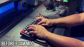 How To Dampen mechanical Keyboard Sound  Keychron K6 Foam Mod [upl. by Brockwell]