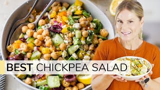 MEDITERRANEAN CHICKPEA SALAD  15minute recipe [upl. by Gausman]