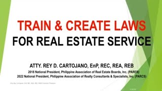 TRAIN amp CREATE LAWS FOR REAL ESTATE SERVICE realestatebroker realestatetips realestate [upl. by Assennev]