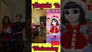 Knock Knock Angela vs Wednesday  🤣🤣shorts angela wednesday [upl. by Atteuqehs]