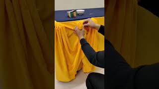 Triple pleats with rose pleats design table skirting tutorial tabledecoration [upl. by Ellehs]