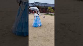 Wearing Hanbok At Gyeonbok Palace 😍😍 hanbokkorea seoul youtubeshorts youtubeviral youtube [upl. by Ardith]