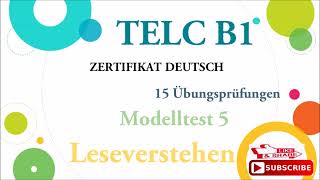 TELC B1  zertifikat deutsch 15 übungsprüfungen Leseverstehen B1 modelltest 5 mit Lösungen [upl. by Vadim467]