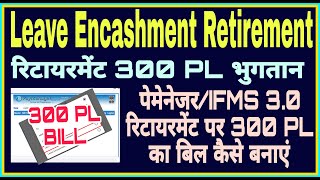 Leave Encashment Retirement BillIFMS Par 300 PL Bill kaise banayeसेवानिवृत्त कार्मिक 300 PL बिल [upl. by Llednohs]