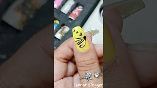 Easy nailart design With Horror Story ☠️💛 shorts jannatblogger bhootfmemailstory nailart [upl. by Ahsoik]