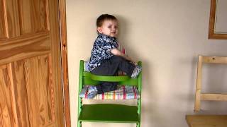 Climbing into Tripp Trapp chair [upl. by Granville]