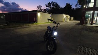 Super73 clone 500 Budget Ebike First video ride night time riding Moped electric bike Amyet g60 [upl. by Rubenstein]