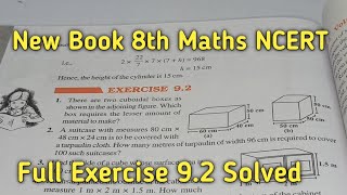 Chapter9 Ex92 Mensuration  Class 8 Maths New Book [upl. by Nancey]