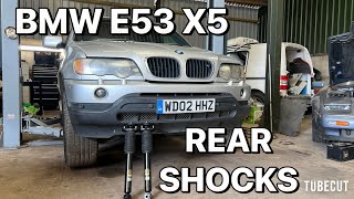 BMW E53 X5 REAR SHOCK ABSORBER REPLACEMENT [upl. by Ettezzil491]