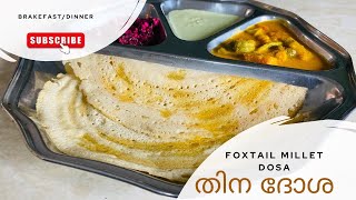 A perfect Foxtail Millet Dosa with out Rice or Pohaതിന ദോശ [upl. by Ulita812]