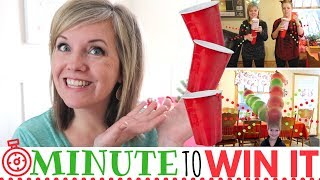 Christmas Minute to Win it Games Our favorites All with Dollar Store items [upl. by Elocim240]