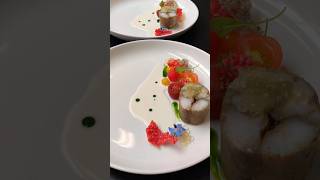 Red bass rollade with tomato served in different ways food foodart fish shortsvideo [upl. by Eramat]