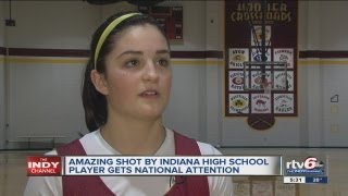 McCutcheon High School sophomore Gabrielle Garys nolook 3point shot gets national attention [upl. by Sillert]