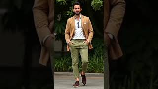 olive green and beige color combination outfit for men shorts colors outfit combination [upl. by Irrehs]