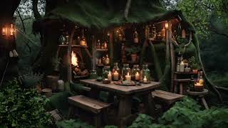 Lost Woods Apothecary Ambience 🌳 10 hours of Bubbling Cauldron Crackling Fire Birds amp Insects 😴 [upl. by Nilyam]