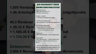 rente rentenlücke rentenversicherung rentner finanzwissen [upl. by Ameehsat]