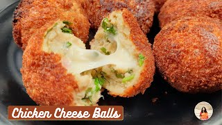 Chicken Cheese Balls  Easy Evening Snacks  Party Snacks Recipe [upl. by Mossman203]