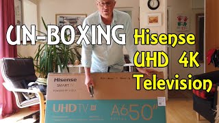 UNBOXING HISENSE 50quot UHD 4K TV [upl. by Nuawed]