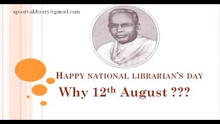 National Librarians Day  Why celebrate 12th August [upl. by Ggerc]