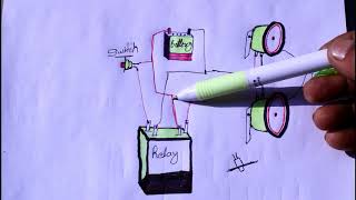 How to wiring double horn in a bikeDouble horn wiring diagram4 pin relay wiring [upl. by Jobe]