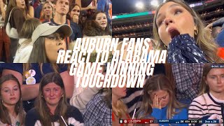 Auburn Fans React To Alabama GameWinning Touchdown  Best Fan Reactions Of 8 Alabama vs Auburn [upl. by Eirelam]