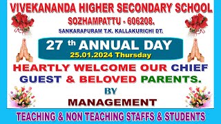 VIVEKANANDA SCHOOL SOZHAMPATTU 27th annual day celebration [upl. by Ykceb]