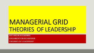 THEORIES OF LEADERSHIP THE MANAGERIAL GRID [upl. by Einre]